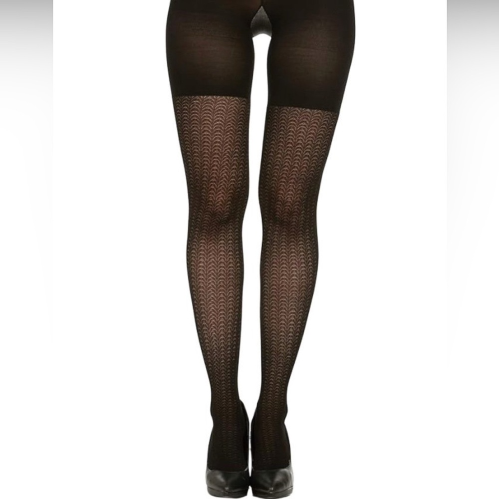 Spanx ASSETS by Sara Blakely Textured Black Shaping Tights Size 2